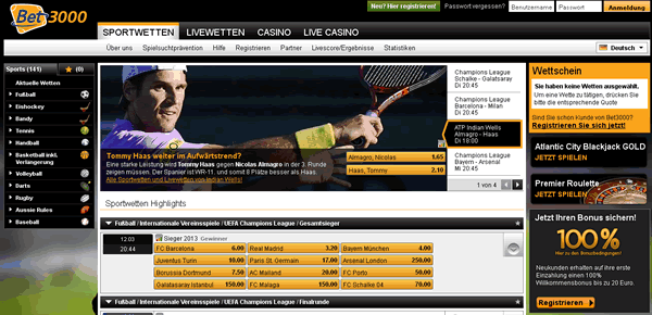 bet3000 Homepage